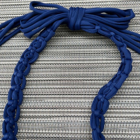 NWT Mikoh Braided Triangle Bikini Top Blue Size Small - Picture 3 of 8